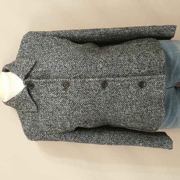 Blarney Woolen Mills Tweed Jacket Blue & Charcoal Gray See Measurements Nub Wool - Picture 3 of 9